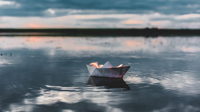 if a boat motor catches fire