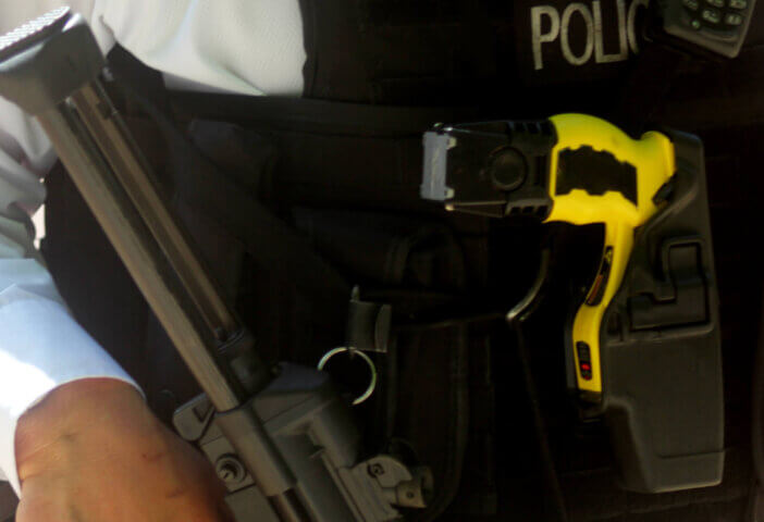 British armed police officer London England in London, England, United Kingdom