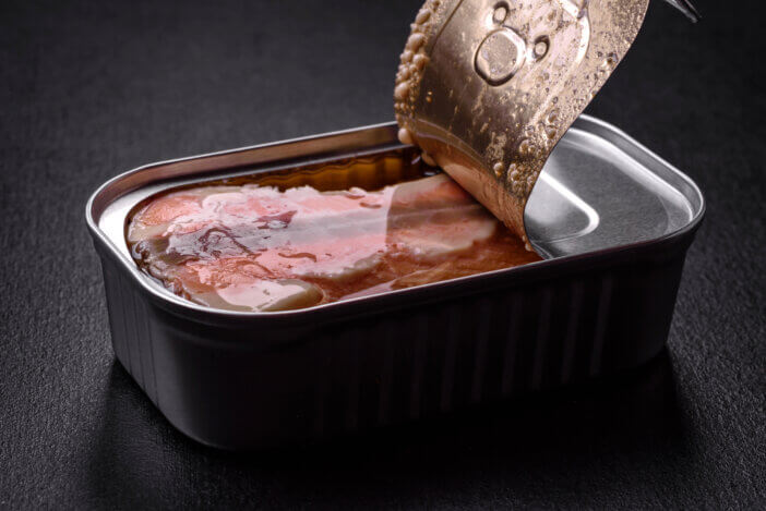 Tin or aluminum rectangular can of <a href=