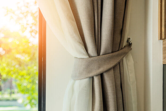Brown Curtain with Beautiful Sun Light and Shadow