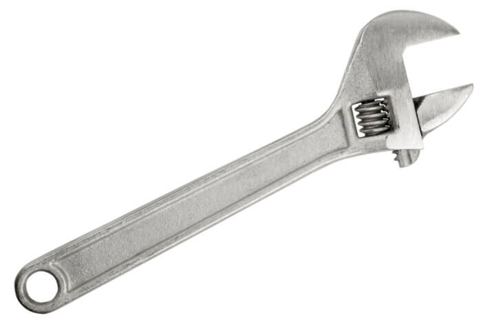 Spanner wrench the metal on a white background
