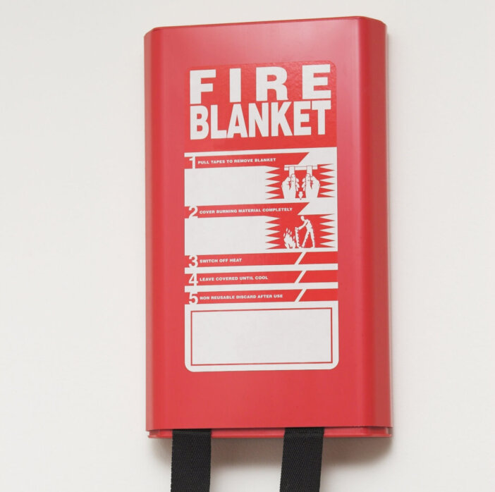 A Wall Mounted Fire Blanket
