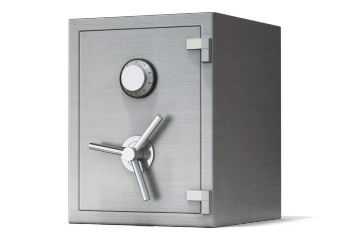 A stainless steel safe - Clipping Path