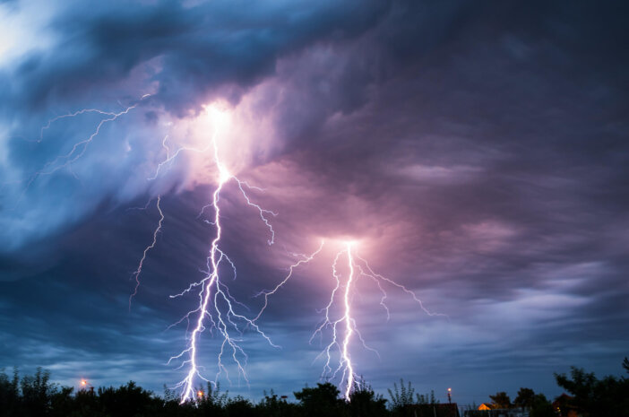 clouds and thunder lightnings and storm