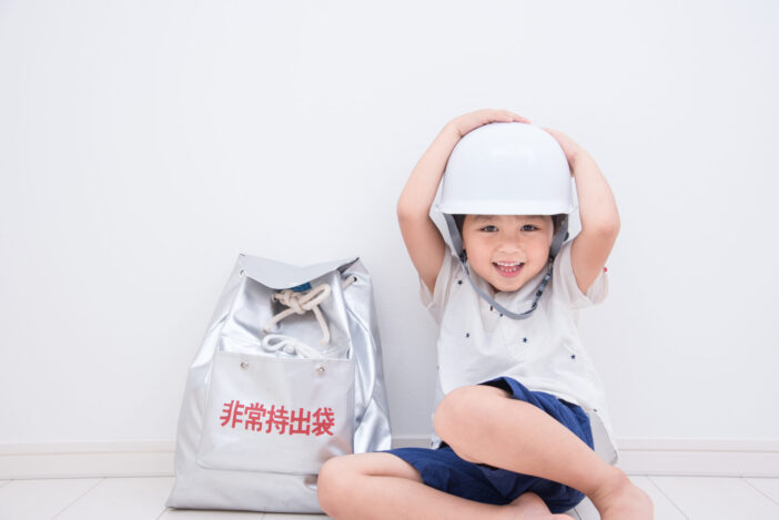 Japanese children doing evacuation drills